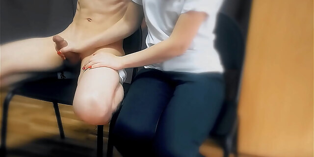 boyfriend,cfnm,cum,cumshot,femdom,handjob,homemade,mature,milf,office,real,redhead,teen,