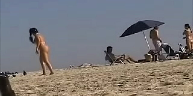 beach,big ass,big tits,boobs,exhibitionist,flashing,husband,outdoor,public,shaved,shaved pussy,slut,voyeur,wife,