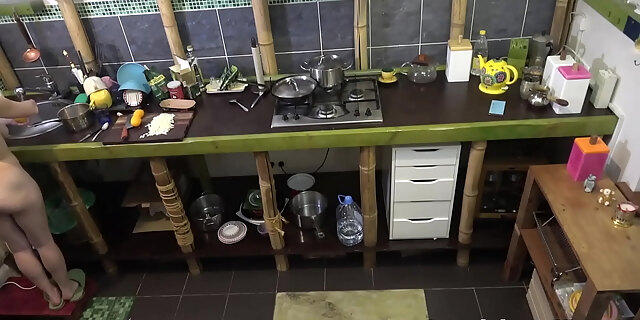 ass,boobs,curvy,girlfriend,glasses,kitchen,medium boobs,nude,perfect,redhead,