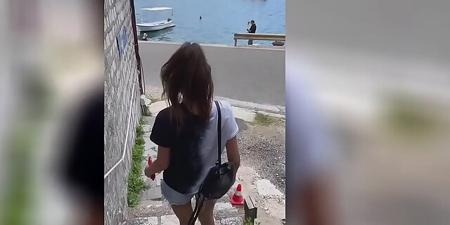 blowjob,brunette,creampie,doggystyle,miniskirt,pov,public,quickie,shorts,tall,teen,vacation,