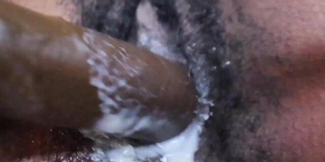 amateur,black,close up,dildo,ebony,female orgasm,hairy,orgasm,petite,pussy,small tits,solo,spray,squirting,toys,wet pussy,