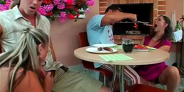 blowjob,clothed,dress,group,hardcore,satin,