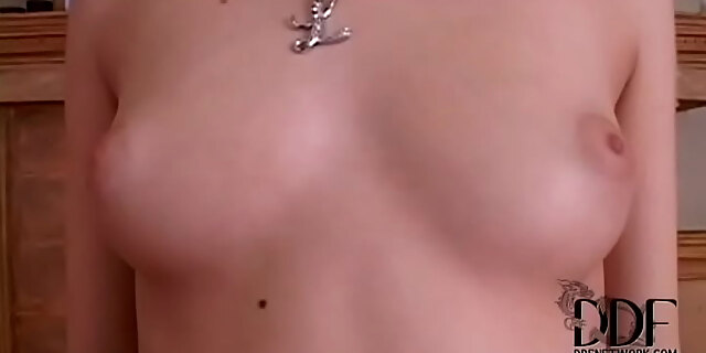 high heels,pantyhose,redhead,shaved pussy,small tits,