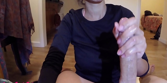 asian,big cock,cum,cumshot,femdom,handjob,milf,oil massage,orgasm,pov,tease,