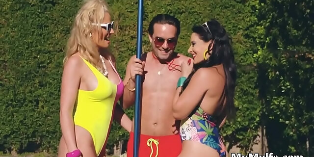 big tits,blowjob,housewife,milf,pool,reality,swimsuit,threesome,